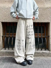 Cyber 2000s Printed White Relaxed Denim