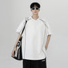 Block-Style Air-Light Stars-and-Stripes Black Short Sleeve T-Shirt