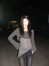 Classic-Wash Halter Autumn Long Sleeve T-Shirt