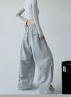 Kadın Vintage Wide Leg Jogger, detay görünüm — Navra Wear