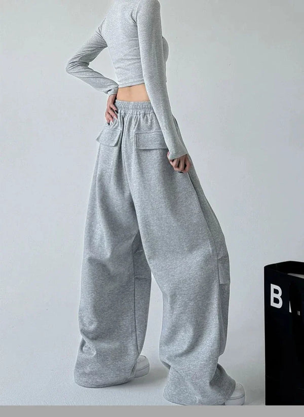 Kadın Vintage Wide Leg Jogger alternatif görünüm