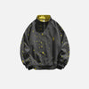 Hip-Hop Baskılı Fermuarlı Oversize Sweatshirt, kombin görünüm — Navra Wear