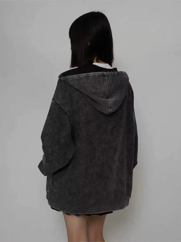 Plush Zip Oversized Cozy Hoodie alternatif görünüm