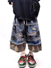 Timeless Woodland Splicing Denim Shorts