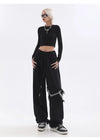 Chain Detail Oversized Bottoms