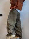 Oversized Check Flow Wide-Leg