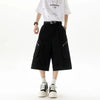 Metro Plain Tone Wide Leg Field Denim Shorts