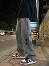 Stellar Print Oversized Denim Trousers