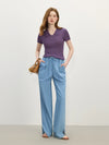 Translucent Heat-Wave Sport-Collar Women T-Shirt