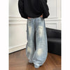 Autumn Metro Blue Woven Pattern Bell Denim