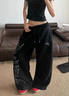Wide Leg Japon Baskılı Jogger, arka görünüm — Navra Wear