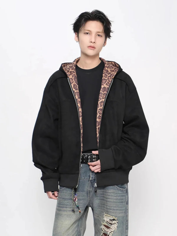 Fall Wild Print Splice Hood alternatif görünüm