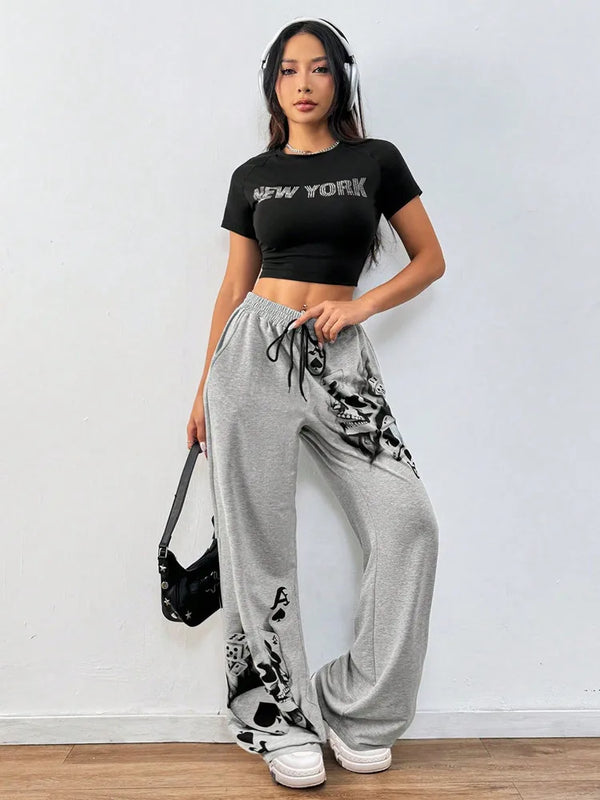 Bol Kesim Gotik Baskılı Jogger, önden görünüm — Navra Wear