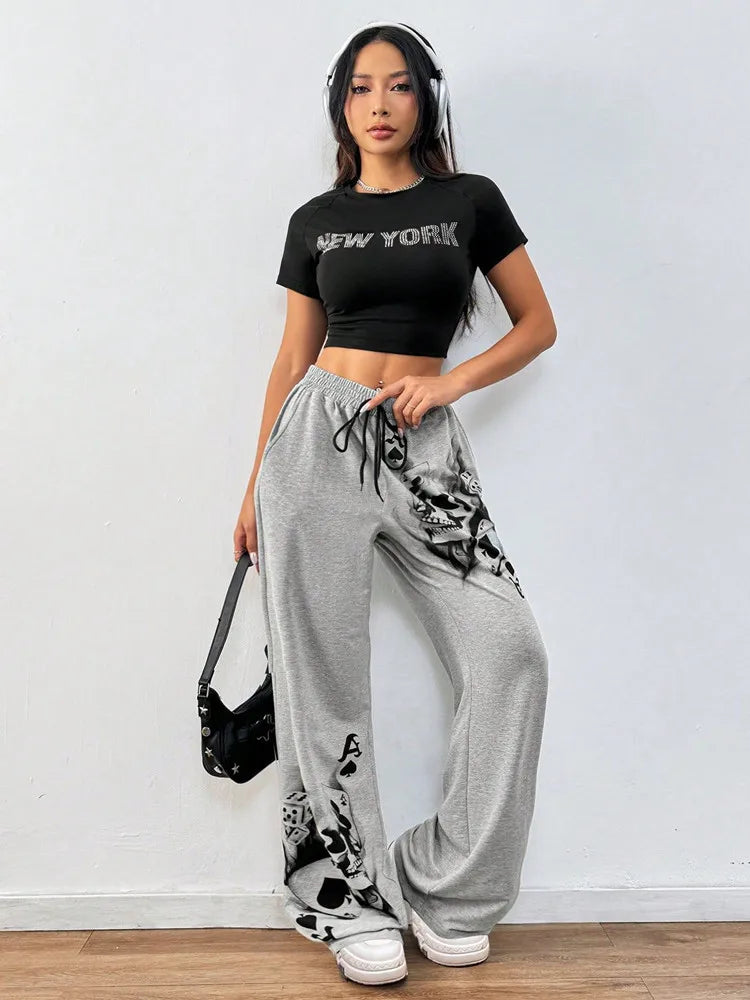 Bol Kesim Gotik Baskılı Jogger, önden görünüm — Navra Wear