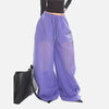 Y2K Wide Leg Gotik Baskılı Jogger, önden görünüm — Navra Wear