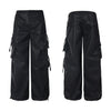Premium Designer Wide Leg PU Multi-Pocket Pants