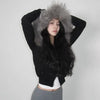 Plush Mixed Zip Hoodie