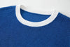 Women Old School Everyday Blue Nautical Style Knit T-Shirt