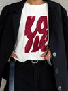Millennium Russian Style Letter Patterned Easy-Fit Cotton T-Shirt