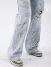 Vintage Yıkanmış Baggy Jean Pantolon, yakın çekim — Navra Wear