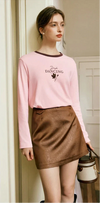 Soft Knit Crewneck Illustrated Long Sleeve T-Shirt