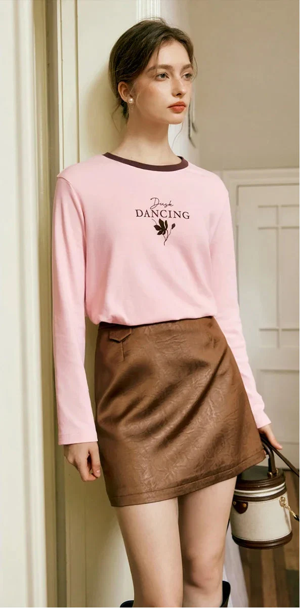 Soft Knit Crewneck Illustrated Long Sleeve T-Shirt