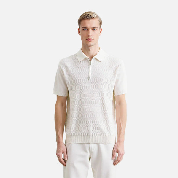 Airflow Lightweight Stripe Placket-Neck T-Shirt alternatif görünüm