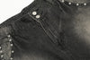 Y2K Yıkanmış Şimşek Baskılı Jean Şort, detay görünüm — Navra Wear