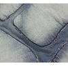 Mozaik Desenli Jean Şort, yakın çekim — Navra Wear
