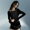 Time-Worn Tattoo Print Ribbed Knitted T-Shirt