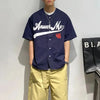 Varsity Letter Print Retro Casual Top