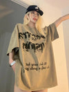 Durable Laid-Back Heritage Letter Print Cotton T-Shirt