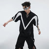 Sleeve Short Design Contrast Color T-Shirt