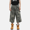 Sleek camouflage print cropped Denim Shorts