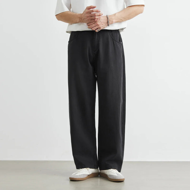 Washed Straight Summer Trousers