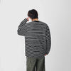 Line-Pattern Weekend Long Sleeve V-Neck T-Shirt
