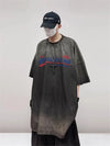 Faded Era Embroidery Denim Hip Hop T-Shirt