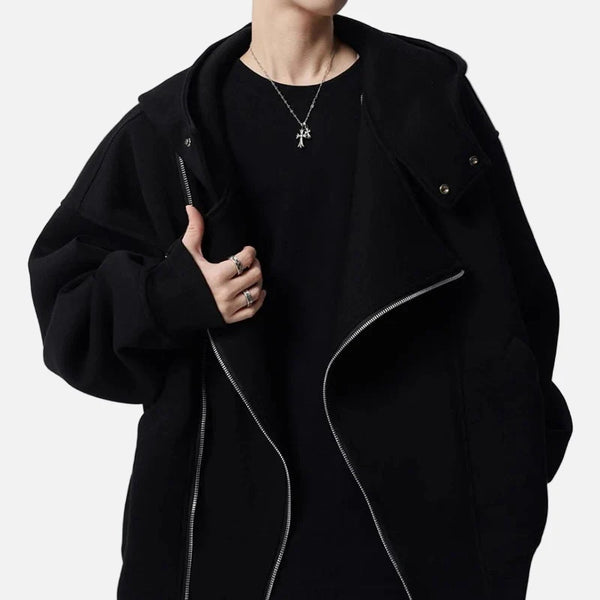 Asymmetric Double Zip Hood alternatif görünüm