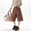 Metro Plain Tone Wide Leg Field Denim Shorts