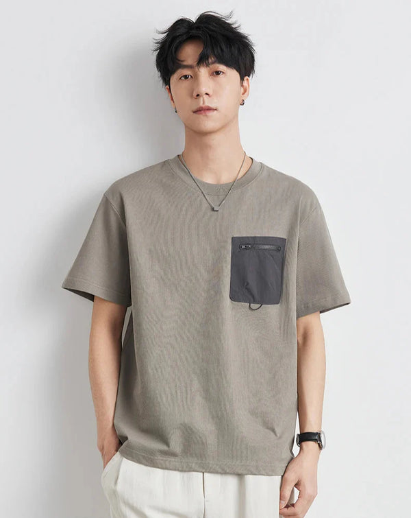Men's Off-Duty Heat-Wave Pocket Unstructured Fit T-Shirt alternatif görünüm