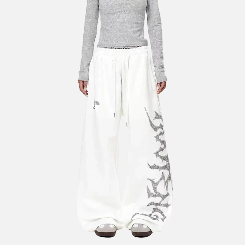 Wide Leg Japon Baskılı Jogger, önden görünüm — Navra Wear