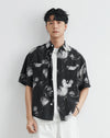 Mens Hawaiian Bloom Trendy Button Top