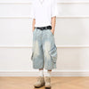 Faded Heritage Summer Utility Denim Shorts