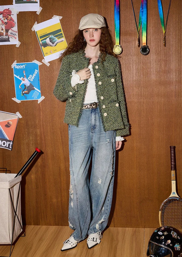 Durable Faded High-Rise Bell Leg Denim alternatif görünüm