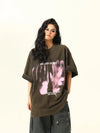 Irregular Print Old School Short-Sleeved T-Shirt