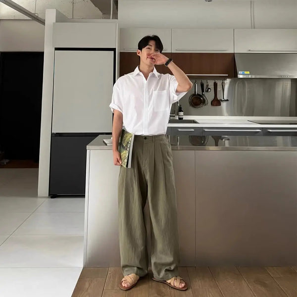Military Linen Trousers alternatif görünüm