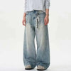 Plain Tone Faded Relaxed Wide Denim