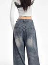 Kadın Vintage Baggy Jean Pantolon, kombin görünüm — Navra Wear