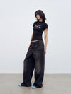 Time-Worn Letter Print Everyday Cotton T-Shirt