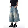Yüksek Bel Gotik Baskılı Jean Şort, yakın çekim — Navra Wear